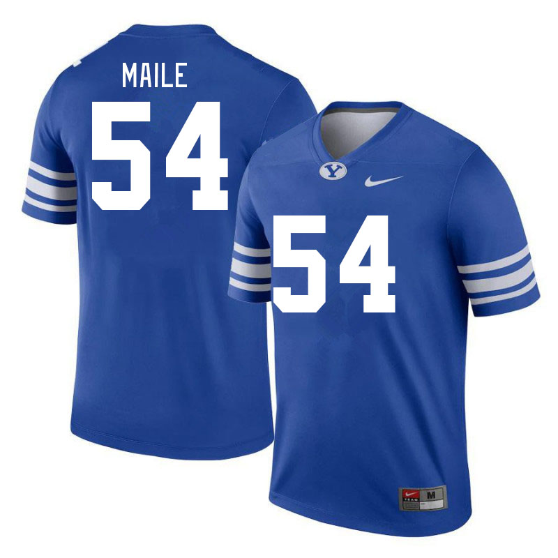 Men #54 Paul Maile BYU Cougars College Football Jerseys Stitched-Royal - Click Image to Close